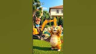 The COOLEST Gift Ever 🎁 Cat Buys a DIGGER for Its Friend 🚜 #shorts #funny #cute #animals #comedy