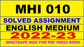 mhi 10 solved assignment 2022-23 in english | mhi 10 solved assignment 2022-23 | mhi 10 2022-23
