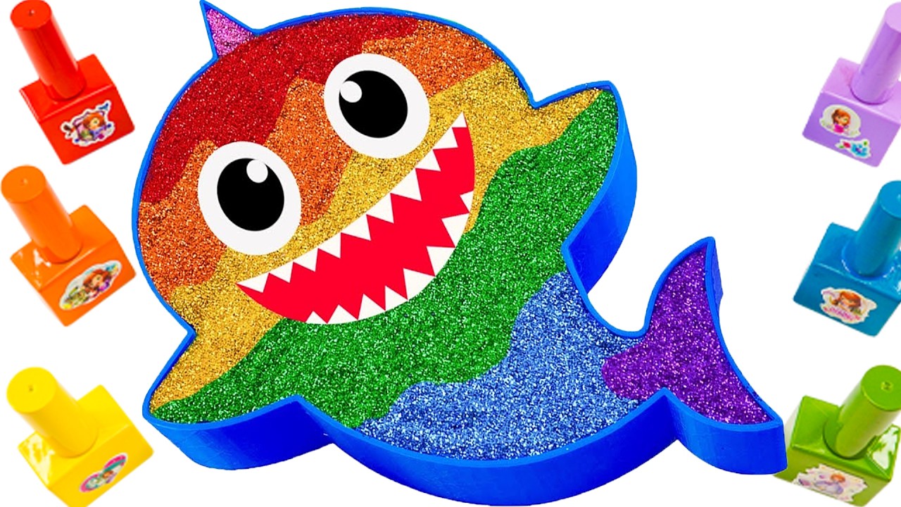 Satisfying Video l Mixing All My Slime Smoothie In Rainbow Baby Shark Bath Cutting ASMR | By YoYo