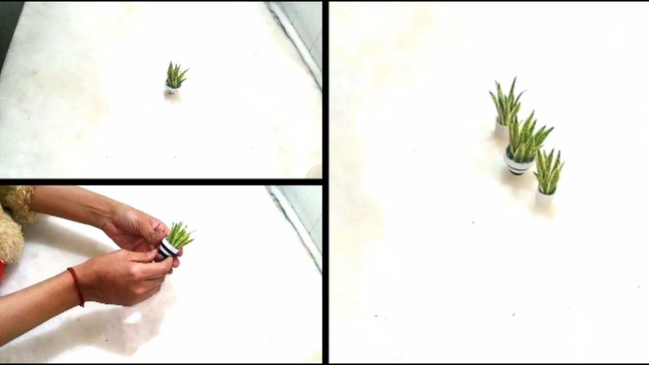 How to make paper mini spider plant / DIY mini paper plant / miniature
