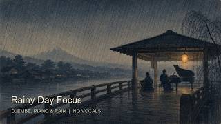 Rainy Day Focus — Djembe, Piano & Soft Rain, Japanese Scales (No Vocals) screenshot 4