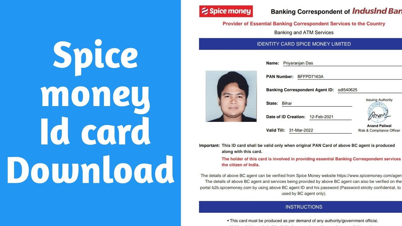Spice money id card download