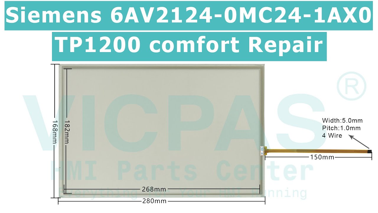 6AV21240MC241AX0 Siemens TP1200 Touch Screen And Front Overlay HMI