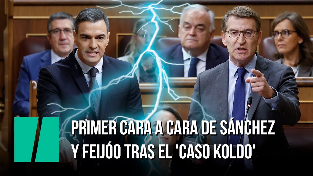 Primer cara a cara de Sánchez y Feijóo tras el 'Caso Koldo' - YouTube