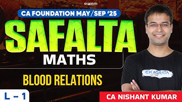 CA Foundation Maths May 2025: Blood Relations Part 1 | By CA Nishant Kumar