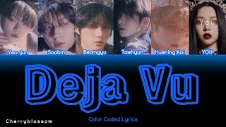 [karaoke] TXT - Deja Vu • Color Coded Lyrics Han\/Rom (6 members ver.)