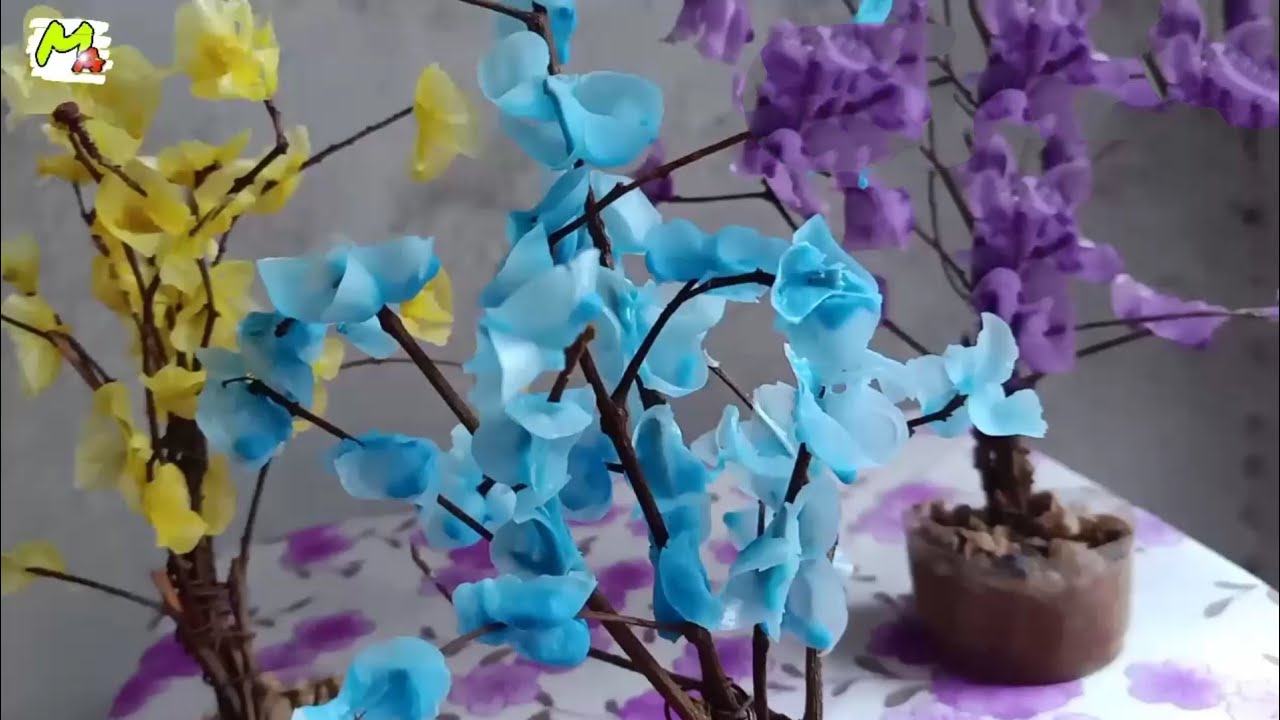 Candle flower DIY Cherry blossom bonsai tree wax flower how to