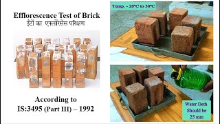 How to Perform the Efflorescence Test on Bricks According to IS: 3495 (Part III) - 1992