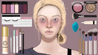 [ASMR]다크서클 진한 소녀 변신시키기/ Makeover! Transform a pale-skinned girl into a model/BEAUTY MAKEUP ANIMATION screenshot 4