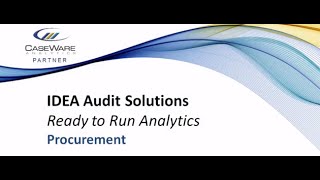 Procurement Controls Audit Solution