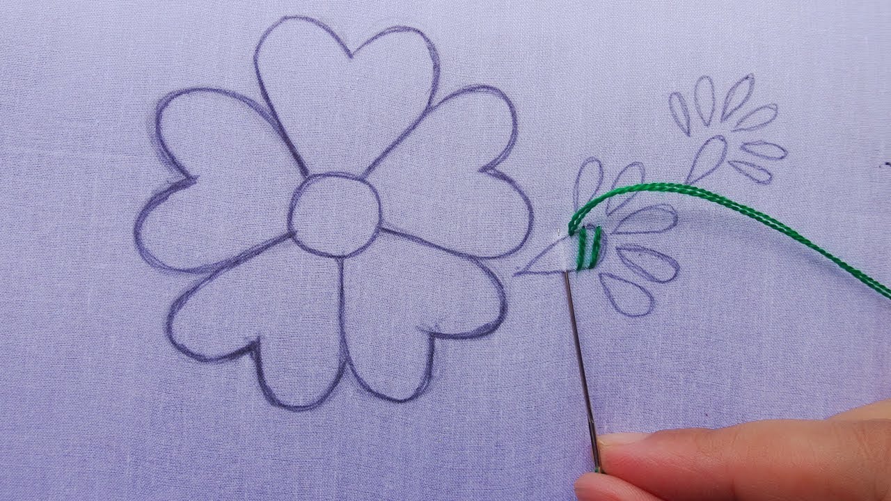 hand embroidery fancy flower design,modern flower stitches
