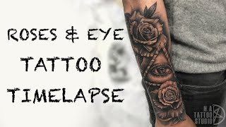ROSES & EYE TIMELAPSE | N.A TATTOO STUDIO | ABHISHEK AHUJA