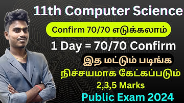 11th computer science public important questions 2024 | 11th CS Important 5 Marks 2024 Public exam