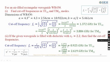 21ECC205T EMTI M3 S17 Rectangular waveguide-Problem solving