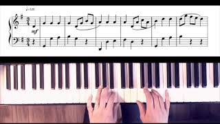 Franz Joseph Haydn, Minuet in G Major. RCM level 1. Easy 4 part piano tutorial with full score.