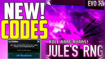 ⚠️EVO12 UPD!⚠️ALL WORKING CODES l JULES RNG IN 2025 - ROBLOX JULES RNG CODES CODES
