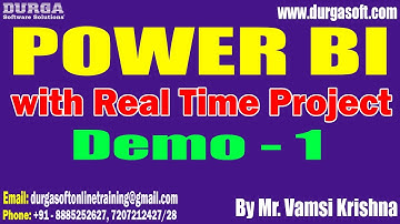 POWER BI tutorials || Demo - 1 || by Mr. Vamsi Krishna On 07-12-2023 @11AM IST