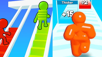 Bridge Race vs Tall Man Run Vs  Gameplay Game android ios walkthrough Pikaok40