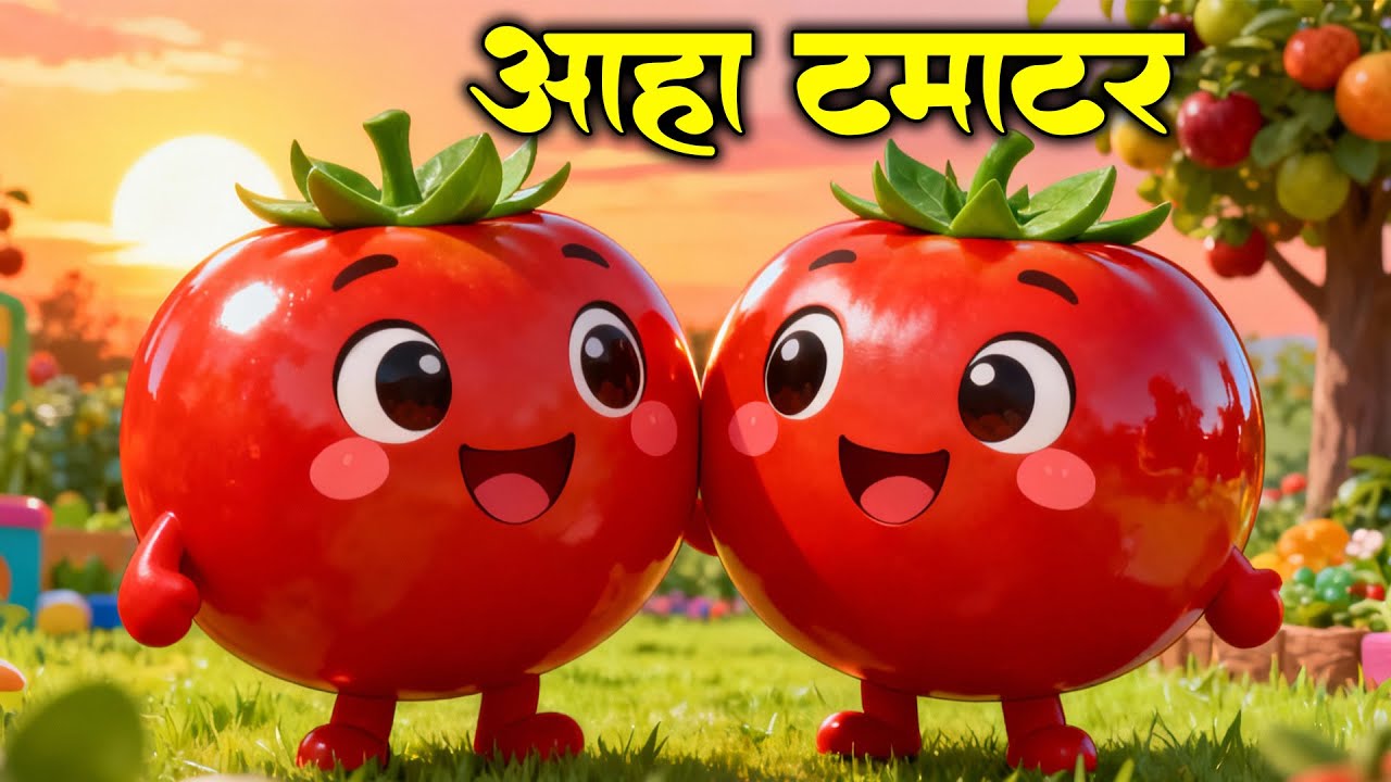आहा टमाटर - Aaha Tamatar Bade Mazedar | Hindi Nursery Rhymes And Kids Song |  