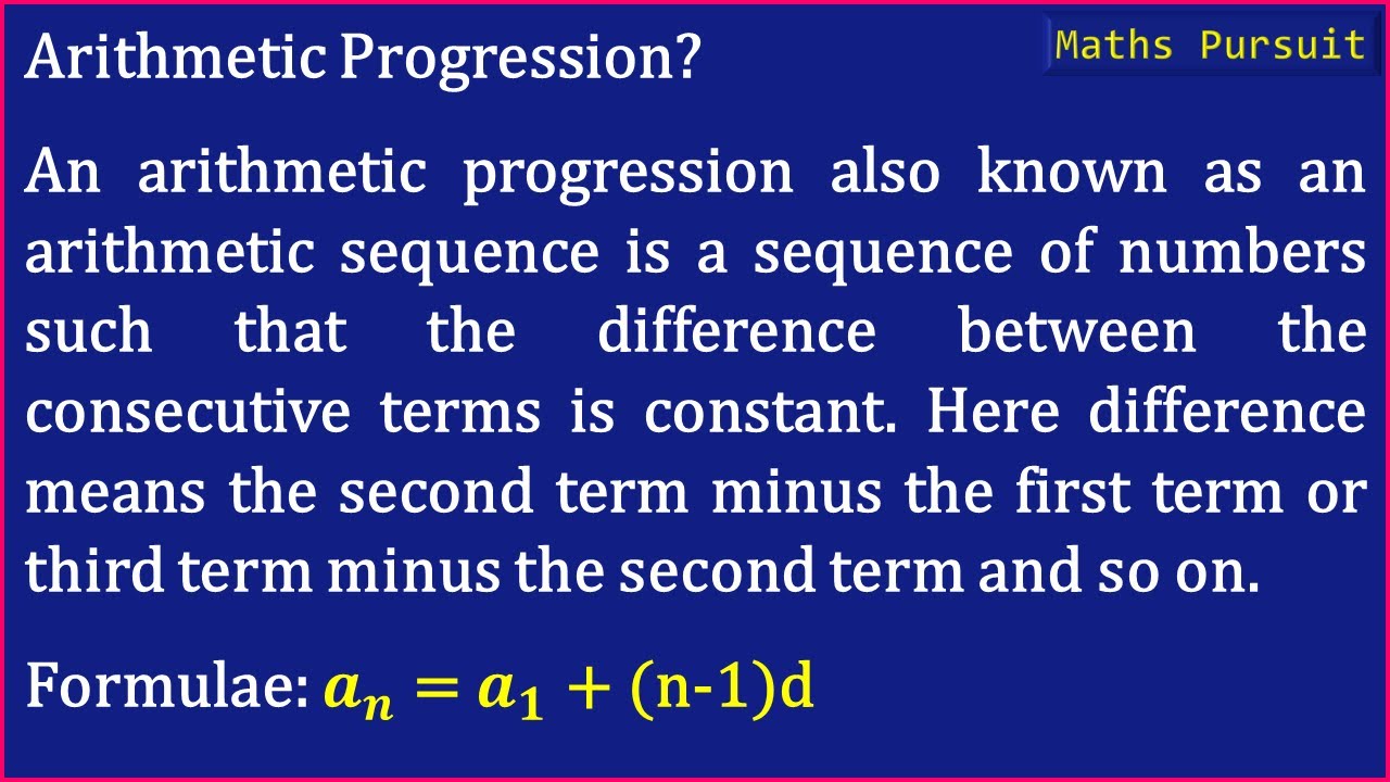 Ex:5.1 Introduction. What is Arithmetic Progression? - YouTube