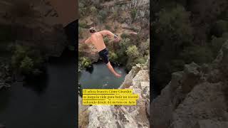 El atleta francés Côme Girardot se juega la vida para batir un récord saltando desde 44 metros