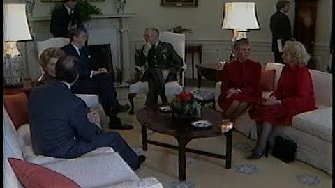 President Reagan meeting with General James Dozier...