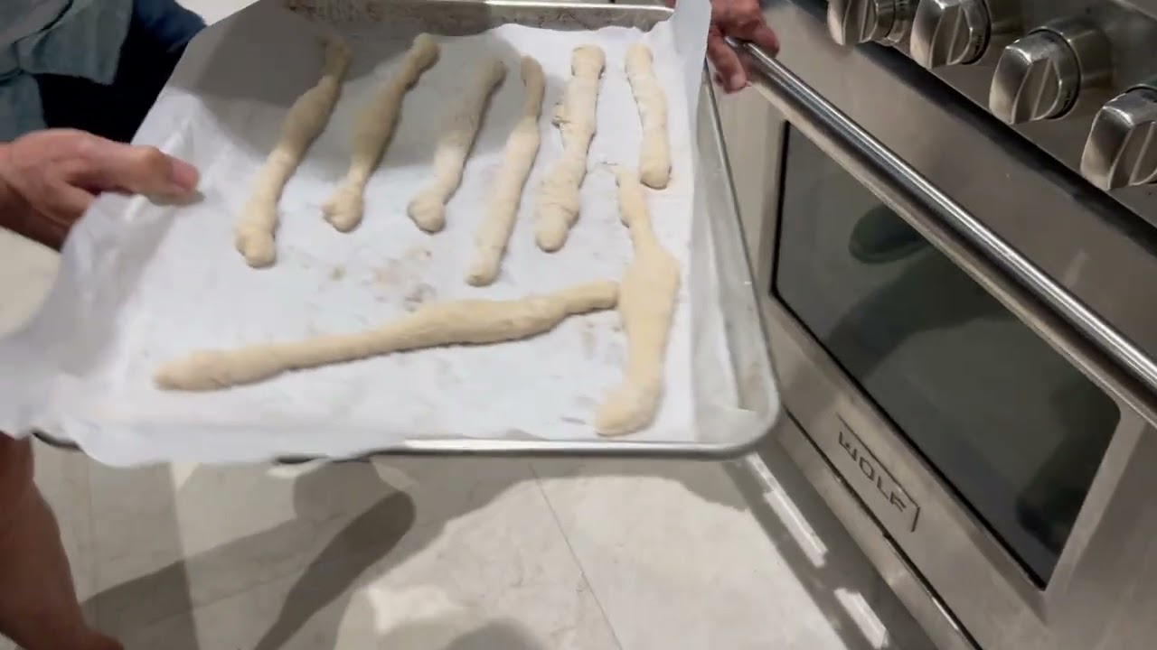 Rolling Out Breadsticks Dough Handling