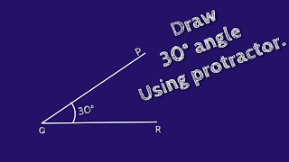 How to draw 30 degree angle using protractor.Construct 30 degree angle using protractor.shsirclasses