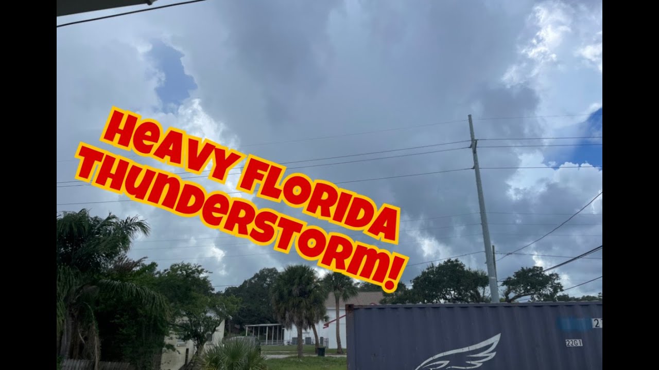VERY heavy Florida thunderstorm! Tarpon Springs, FL