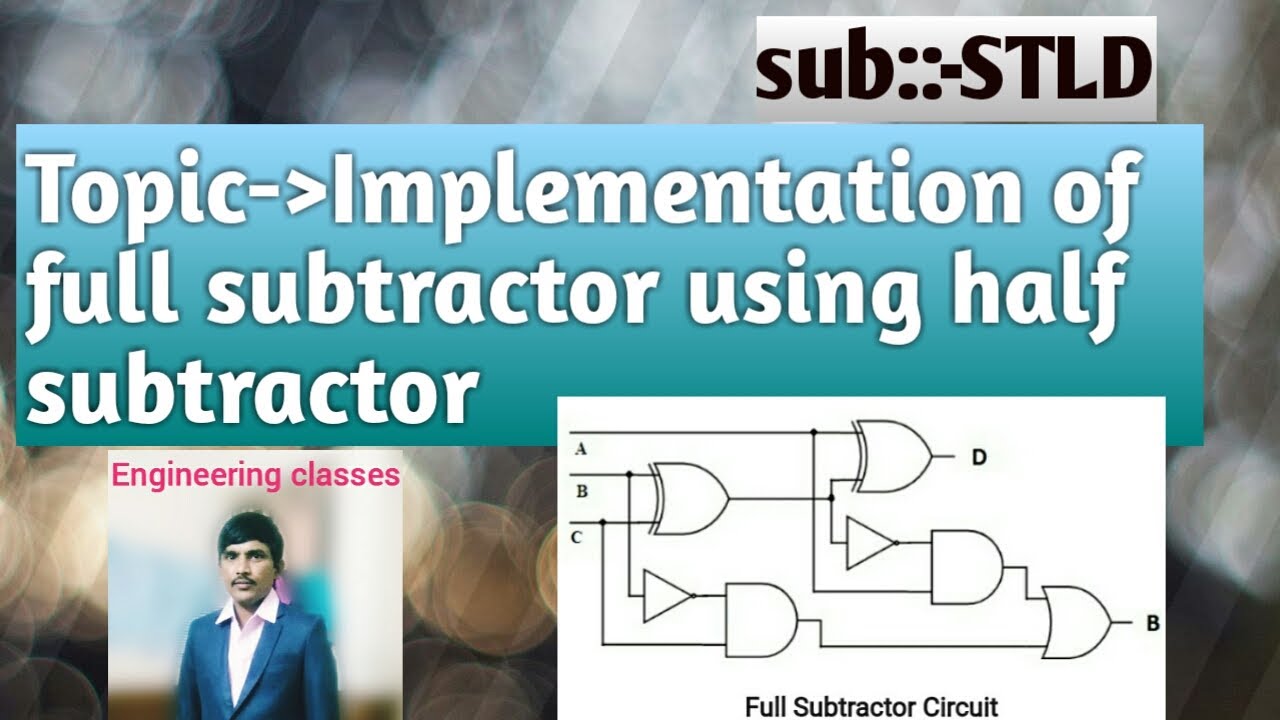 IMPLEMENTATION OF FULL SUBTRACTOR USING HALF SUBRACTOR - YouTube