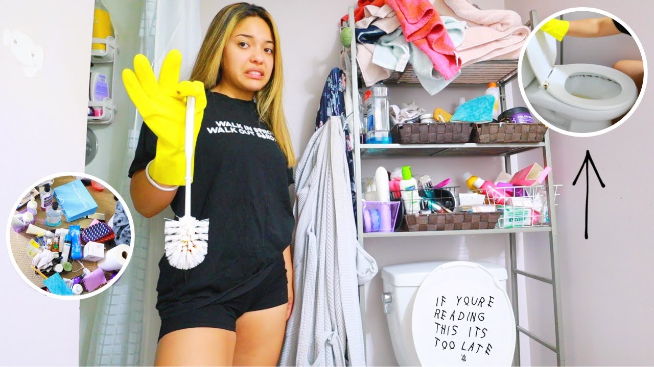Decluttering, Cleaning & Organizing My DISGUSTING Bathroom YouTube