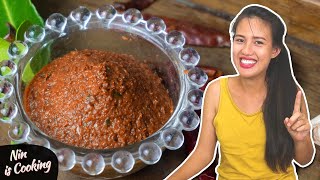 Thai Red Curry Paste From Scratch - Prik Gaeng Ped - Nin Is Cooking