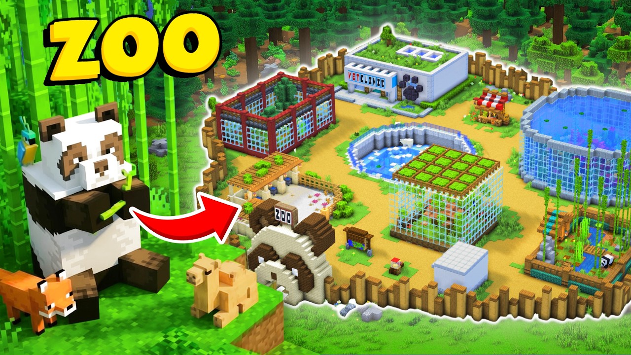 Minecraft Zoo Tutorial I Build ZOO For Every Animal in Minecraft! - YouTube