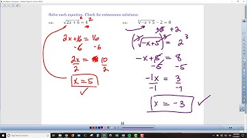 Alg2 Chapter 5-4a Radical Equations - Lesson Video 1