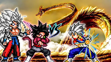 Goku Black SSJ4 OP (New) & Xeno Goku V2 OP (all form) VS Vegito OP (all form) in Jump Force Mugen