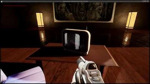 Video texture scaled correctly. Entire thing in 1 material for TV