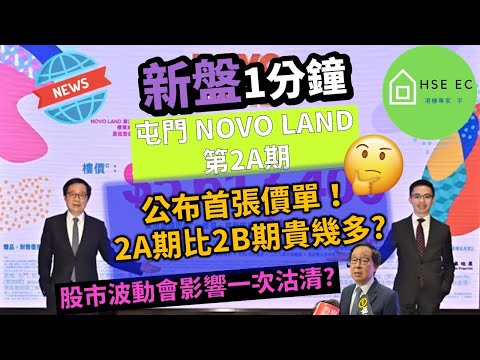 屯門 NOVO LAND 2A期 公布首張價單❗2A比2B期貴幾多❓股市波動影響一次沽清❓| 新盤新聞 | 新盤 放送 | 新樓盤 | 睇 新樓 | 香港樓市 | 買樓 睇樓 | hseec 港樓專家