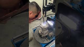 Automatic Welding Operation for Industrial Gate Valve Manufacturing #industrial #machine #welding