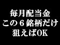 【真似してOK】たった6銘柄で毎月3万円の配当金をもらうポートフォリオ！※優良高配当株のみ