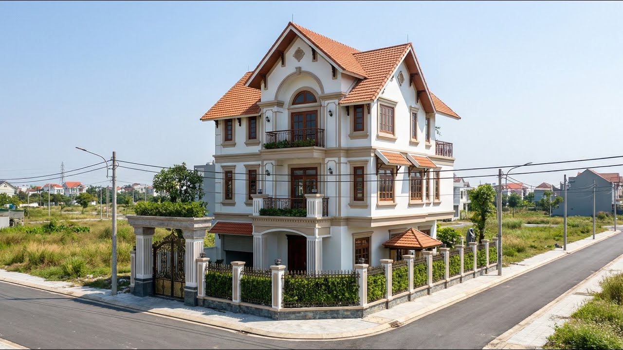 Biệt Thự Pháp Cổ Điển Siêu Sang Tại Việt Nam Thiết Kế Đẳng Cấp, Ban Công Xanh Mướt Làm Bạn Mê Mẩn!