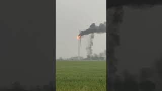 Lightning Ignites a Wind Turbine After Striking It Multiple Times