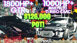 Built GTR vs AWD CIVIC $126,000 Pot! 💰💰🔥🔥 screenshot 3