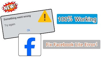 Fix Facebook Lite Page Not Open | Something Went Wrong Problem