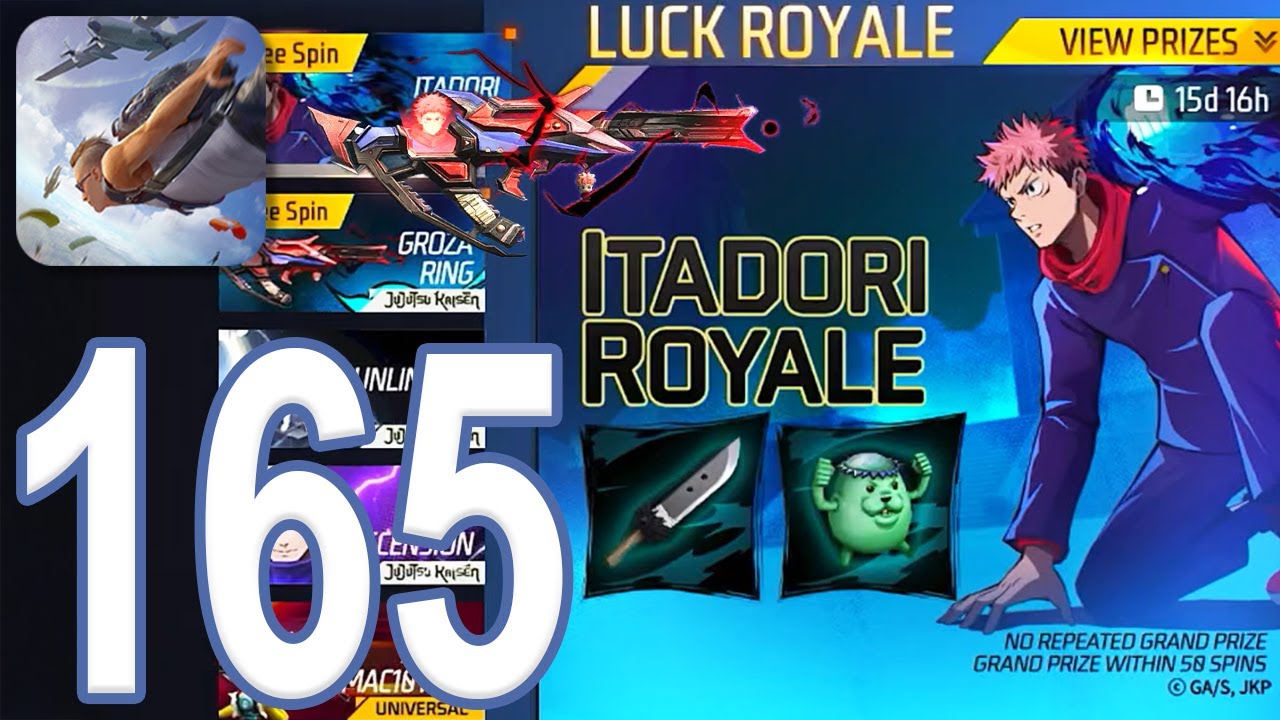 Free Fire: Battlegrounds - Gameplay Walkthrough Part 165 - Yuji Itadori Items (iOS, Android)