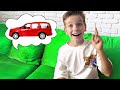 Mark and Red Car Toy for Kids - Morning routine in Mountains