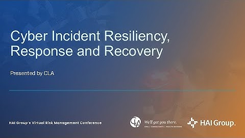 Cybersecurity Incident Resiliency, Response, and Recovery