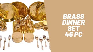 Pure Brass Dinner Set | Brass Dinner Set 46 Piece Review in English