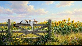 Sleeping Kitty & Sunflower Breeze 🐱 • Relaxing Music for Insomnia and Stress