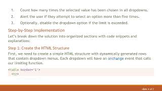 How to Disable an Option When Selected More Than 5 Times in Dynamically Generated Rows