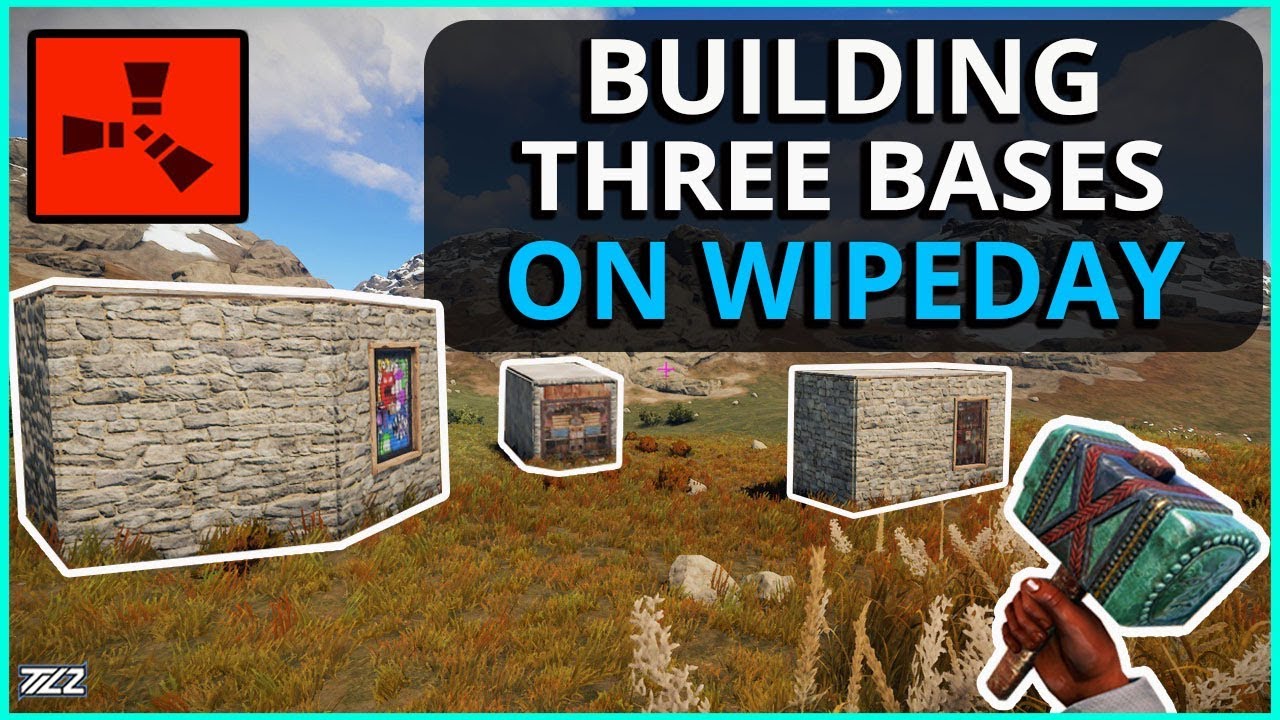 Building THREE Sweet New Bases On DAY ONE!! Rust Solo Survival Gameplay